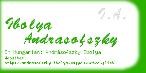 ibolya andrasofszky business card